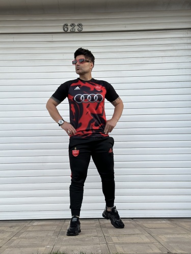 ست تیشرت و اسلش ورزشی Persepolis مشکی قرمز