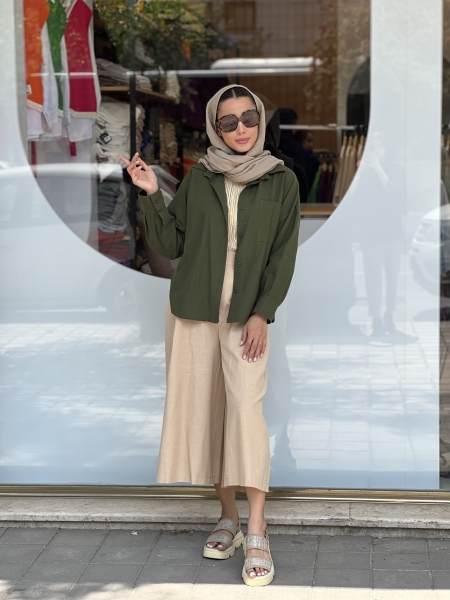 کت دامن شلواری لینن