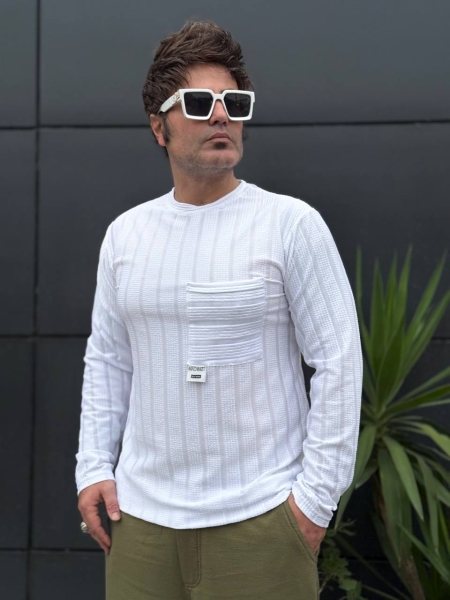 تیشرت حراجی آستین بلند MACHINIST سفید