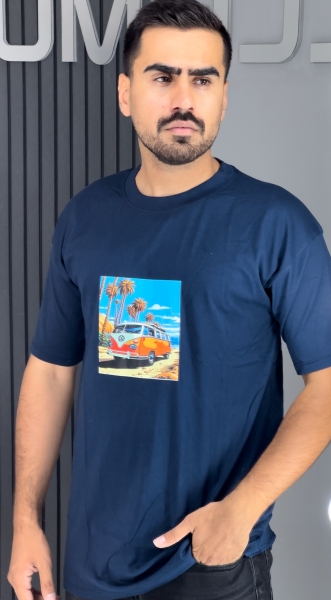 تیشرت باکسی سرمه ای