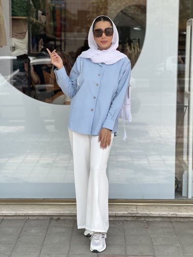 مانتو لینن مرواریدی