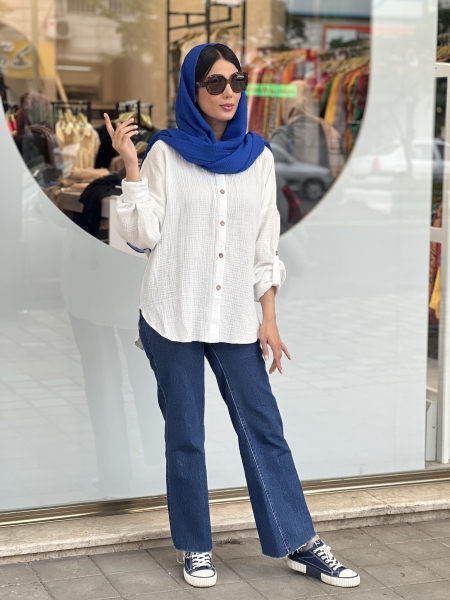 مانتو شومیزی دکمه دار دبل فیس