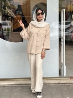 مانتو دکمه مخفی آستین پاکتی