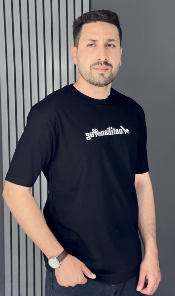 تیشرت نخ پنبه چاپی مشکی