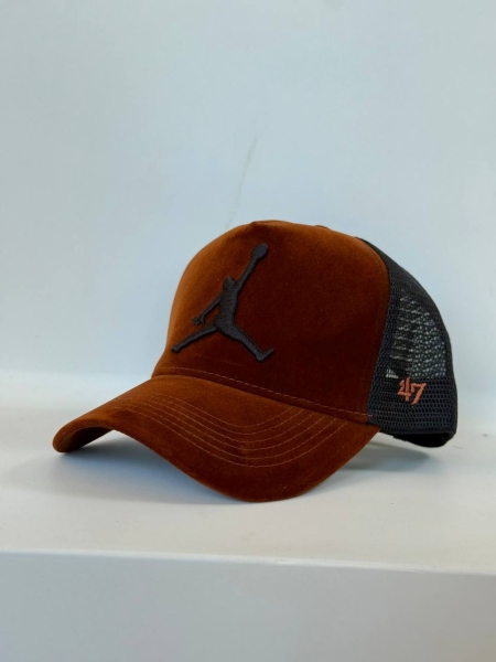 کلاه آفتابی اورجینال پشت تور JORDAN قهوه ای مشکی