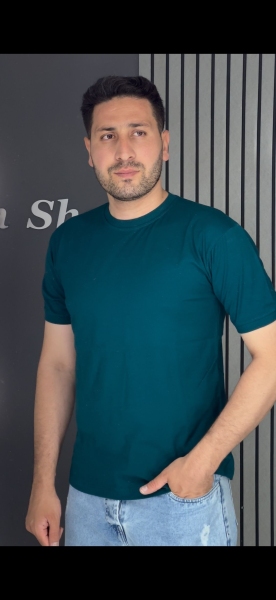 تیشرت ساده یقه و آستین کش