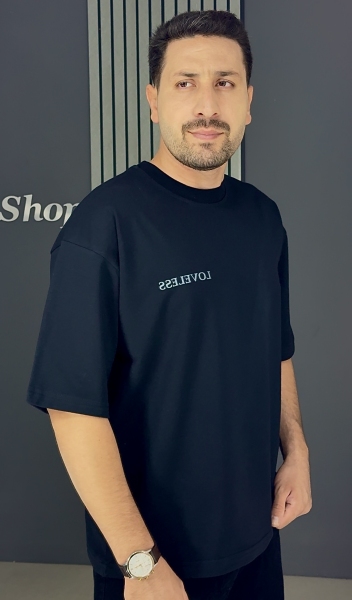 تیشرت قواره لش ماکان مشکی ( پشت و رو چاپ )