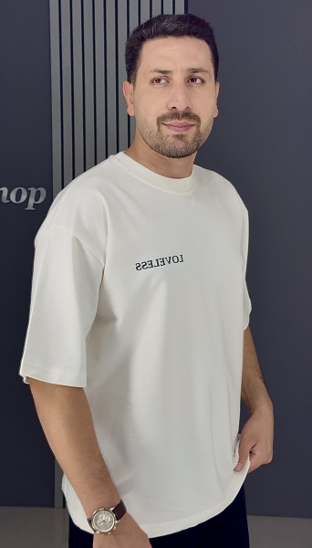 تیشرت قواره لش ماکان سفید ( پشت و رو چاپ )