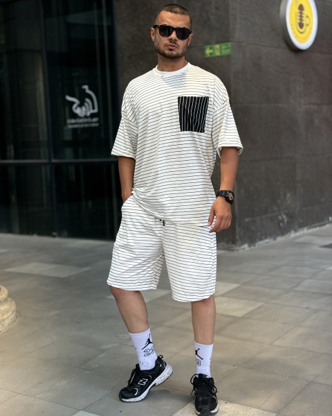 ست تیشرت و شلوارک رینگری سفید 285 تومان