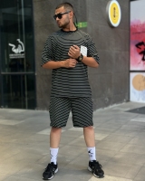 ست تیشرت و شلوارک رینگری مشکی 285 تومان