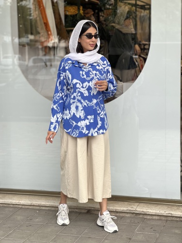 مانتو جلو دکمه گلدار ایوا