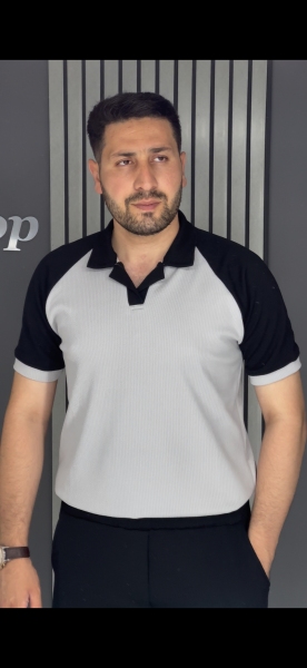 تیشرت اولدمانی طوسی مشکی