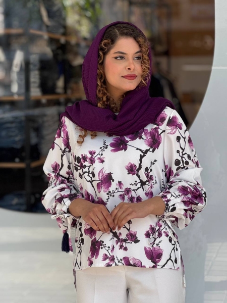 شومیز الیزه گلدار مچ بندی