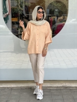 مانتو پشت دکمه تک جیب