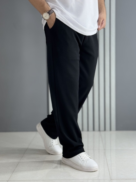 شلوار اسلش مراکشی میله ای مشکی