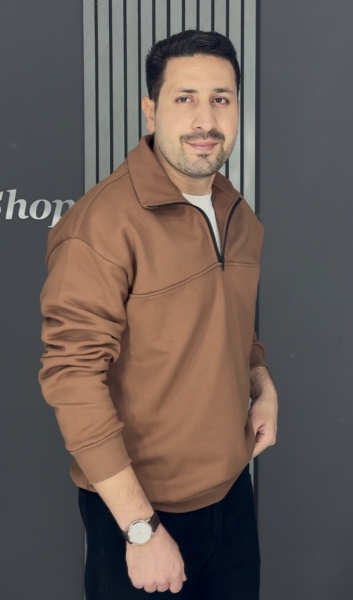 دورس نیم زیپ 3 نخ پنبه داخل کرک موکایی