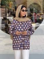 شومیز چاپ زنجیری جلو دکمه