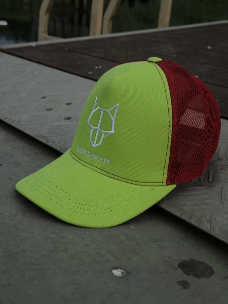 کلاه آفتابی حراجی پشت تور WOLFE فسفری قرمز