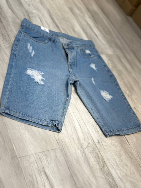 شلوارک جین پنبه سوپر کش آبی