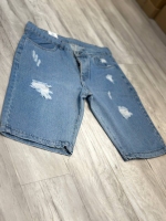 شلوارک جین پنبه سوپر کش آبی