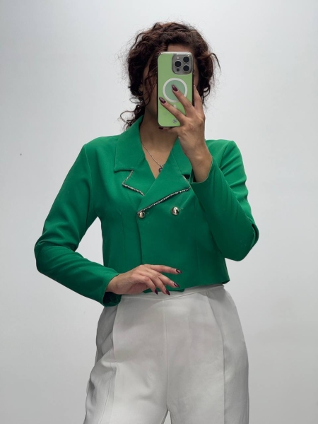 کت 2 دکمه یقه نگین