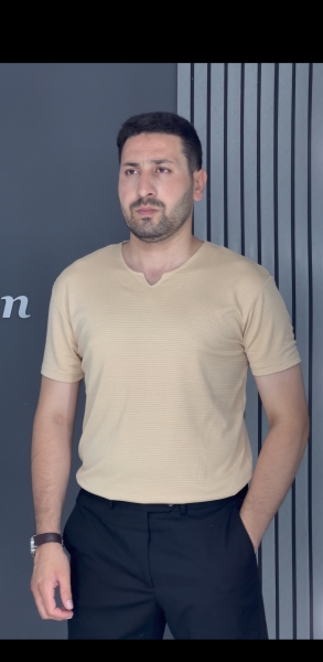 تیشرت یقه کوبایی بیسکوییتی