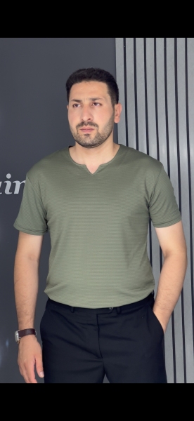 تیشرت یقه کوبایی بیسکوییتی