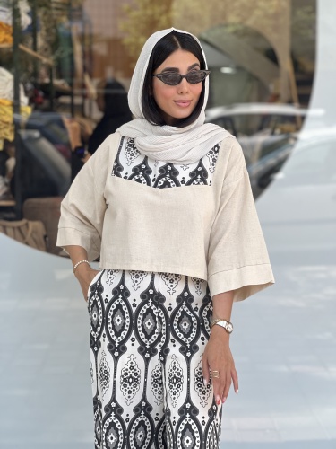 ست بولیز شلوار سنتی لینن