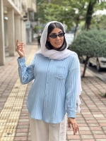 مانتو قد 70 ابی بغل هلال