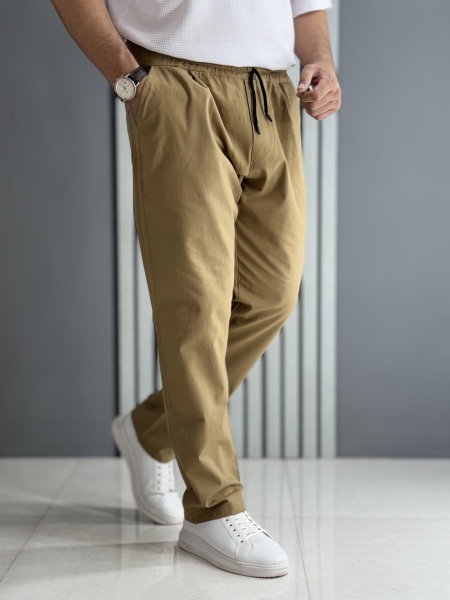 شلوار استرایت لینن نسکافه ای( قد 103 سانت )