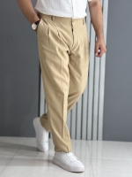 شلوار استرایت لینن کرم ( قد 103 سانت )