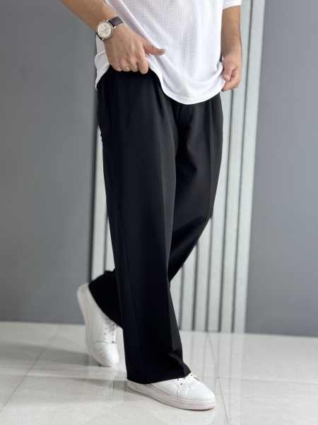 شلوار بگ مازراتی مشکی ( کمر کش / قد 102 سانت )