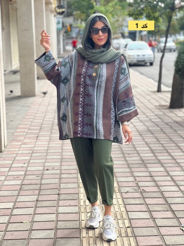 مانتو جلو بسته یقه 2 دکمه سنتی