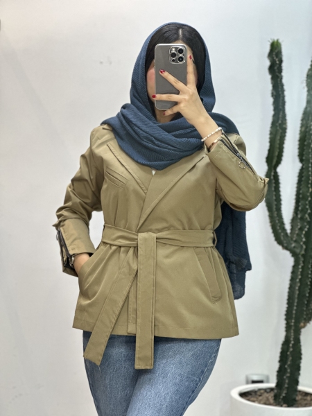 بارونی آستین زیپ پرچی