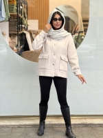 پالتو پشمی دکمه آیینه ای