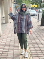 مانتو جلو بسته یقه 2 دکمه سنتی