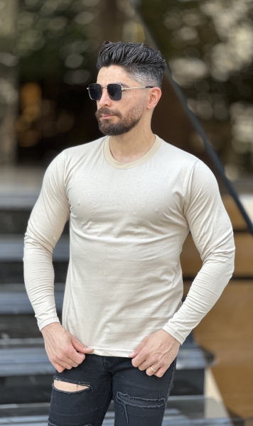 تیشرت آستیم بلند کرم