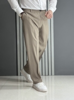 شلوار نیم بگ پارچه بزیاق کرم ( پشت کمر کش / قد 105 سانت )