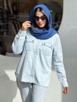 مانتو جین جیب 2 دکمه