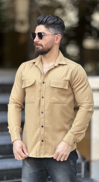 پیراهن کتان کرم