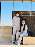 ست تیشرت شلوار بگ یقه دار نیم زیپ