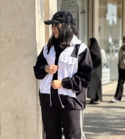 مانتو جلو زیب ترکیبی گت دار