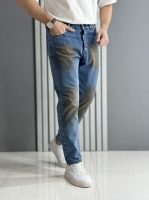 شلوار مام فیت آبی کثیف