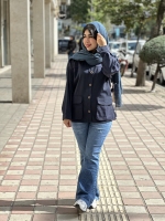 بارانی دکمه قهوه ای 2 جیب