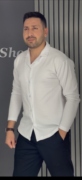 پیراهن مراکشی ضخیم یقه انگلیسی