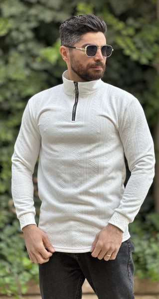 دورس مراکشی نیم زیپ سفید