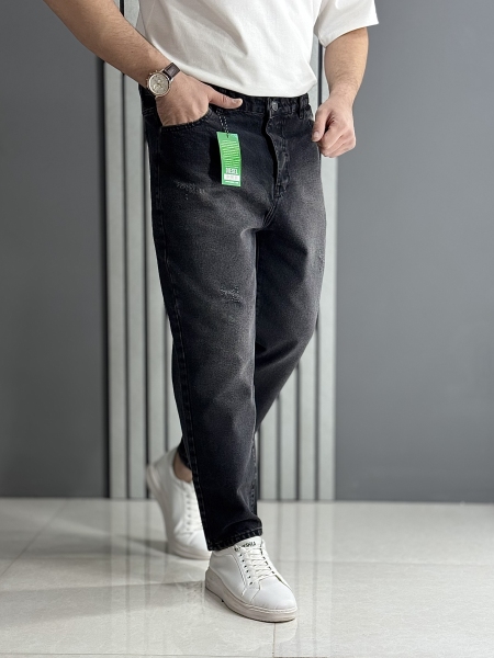 شلوار بوی فرند ذغالی ( قد 96 سانت )