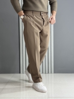 شلوار نیم بگ مازراتی دبل موکایی ( قد 105 سانت/ پشت کمر کش)