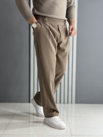 شلوار نیم بگ مازراتی دبل موکایی ( قد 105 سانت/ پشت کمر کش)