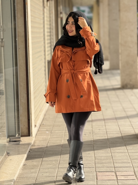 بارانی یقه2برک چهاردکمه